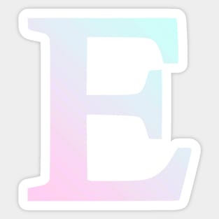 The Letter E Blue and Pink Gradient Sticker